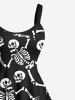 Robe Débardeur Imprimée Squelette Grande Taille - Noir 3X