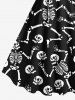 Robe Débardeur Imprimée Squelette Grande Taille - Noir 3X