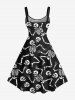 Plus Size Skulls Skeleton Print Tank Dress -  