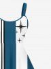 Plus Size Star Stripes Colorblock Print Hawaii Tank Dress -  