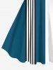 Plus Size Star Stripes Colorblock Print Hawaii Tank Dress -  