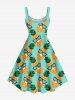Plus Size Pineapple Sunglasses Print Hawaii Tank Dress -  