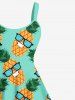 Plus Size Pineapple Sunglasses Print Hawaii Tank Dress -  