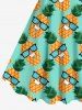 Plus Size Pineapple Sunglasses Print Hawaii Tank Dress -  