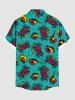 Plus Size Crab Conch Shell Print Hawaii Sea Creatures Button Pocket Shirt For Men -  