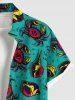 Plus Size Crab Conch Shell Print Hawaii Sea Creatures Button Pocket Shirt For Men -  