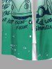 Plus Size Coconut Tree Bus Letters Print Hawaii Ombre Button Pocket Shirt For Men -  
