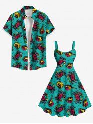 Crab Conch Shell Print Plus Size Matching Hawaii Sea Creatures Beach Outfit For Couples -  