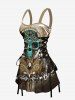 Costume de Plage Grande Taille pour Couples en Forme de Crâne avec Sleeveless - café 