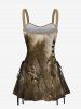 Costume de Plage Grande Taille pour Couples en Forme de Crâne avec Sleeveless - café 