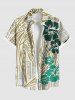 Contrastant Imprimé Feuilles Tropicales Grande Taille Costume de Plage Rouleau pour Couples - Multi-A 