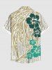 Contrastant Imprimé Feuilles Tropicales Grande Taille Costume de Plage Rouleau pour Couples - Multi-A 