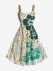Contrastant Imprimé Feuilles Tropicales Grande Taille Costume de Plage Rouleau pour Couples - Multi-A 