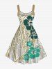 Contrastant Imprimé Feuilles Tropicales Grande Taille Costume de Plage Rouleau pour Couples - Multi-A 