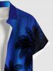 Plus Size Coconut Tree Star Glitter 3D Print Buttons Pocket Hawaii Shirt For Men -  