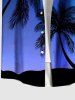 Plus Size Coconut Tree Star Glitter 3D Print Buttons Pocket Hawaii Shirt For Men -  