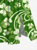 Plus Size St. Patrick's Day Clover Leaves Print Split Midi Dress -  