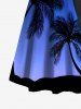 Robe Trapèze Croisée Etoile Cocotier 3D et Ceinture - Bleu L