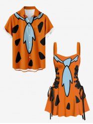 Interesting Watermelon Tie Print Plus Size Matching Hawaii Beach Outfit For Couples -  