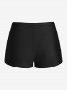 Maillot de Bain Grande Taille Imprimé Plume Colorée Costume de Paon - Noir 