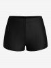 Maillot de Bain Grande Taille Imprimé Plume Colorée Costume de Paon - Noir 
