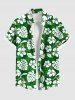 Tenue de Plage à Imprimé Fleurs et Feuilles Tropicales Grande-Taille pour Couples - Vert 