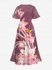 Rose et Short de Plage Assortis Grande Taille Imprimé Lys pour Couples - Rose clair 