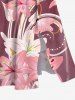 Rose et Short de Plage Assortis Grande Taille Imprimé Lys pour Couples - Rose clair 