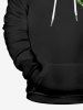 Plus Size St. Patrick's Day Clover Leaf Butterfly Heart Print Pocket Drawstring Hoodie For Men - Noir 8XL