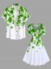Plus Size St. Patrick's Day Clover Leaf Print Vintage Dress -  