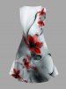 Plus Size Flower Print Hawaii Tank Dress -  