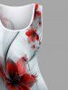 Plus Size Flower Print Hawaii Tank Dress -  