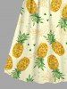 Plus Size Pineapple Print Hawaii Surplice A Line Cami Dress -  