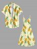 Plus Size Pineapple Print Hawaii Surplice A Line Cami Dress -  