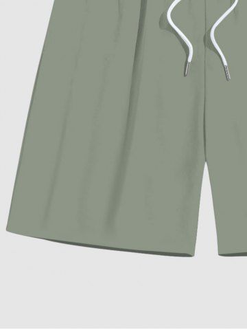 Plus Size Solid Color Hawaii Beach Shorts For Men