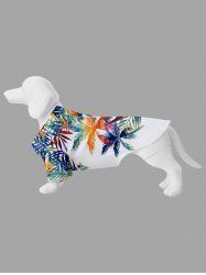 Pet's Colorful Coconut Tree Branch Leaves Print Hawaii Button Shirt -  