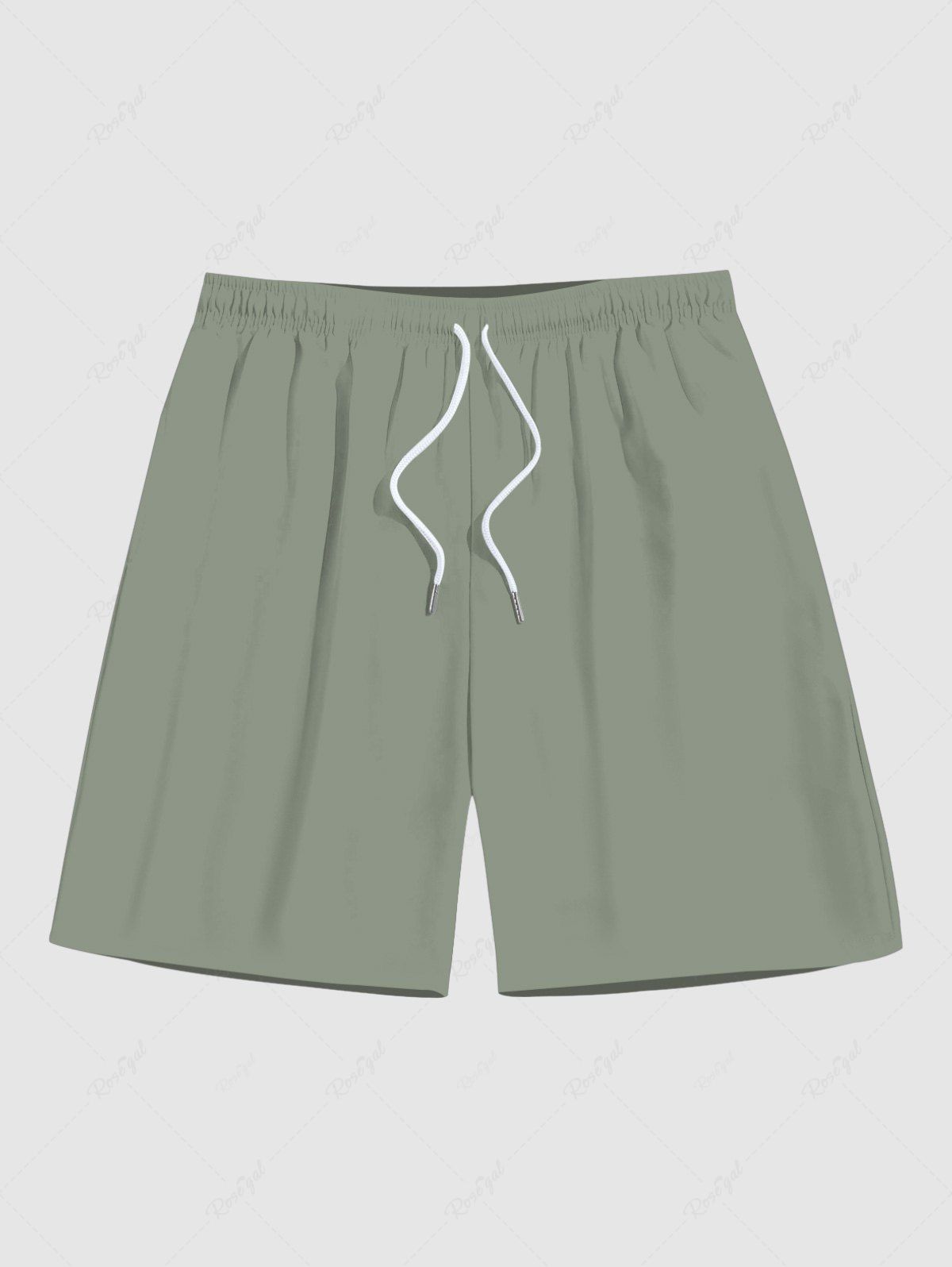 Unique Plus Size Solid Color Hawaii Beach Shorts For Men  