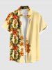 Tenue de Plage Hawaiien Imprimé Feuilles Tropicales Grande Taille Mignon - Jaune 