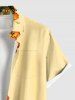 Tenue de Plage Hawaiien Imprimé Feuilles Tropicales Grande Taille Mignon - Jaune 