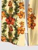 Tenue de Plage Hawaiien Imprimé Feuilles Tropicales Grande Taille Mignon - Jaune 