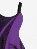 Robe Débardeur Hawaïen Feuille Arbre Noix de Coco Imprimé de Grande Taille - Pourpre  5X