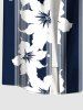 Plus Size Tropical Flowers Stripe Print Buttons Pocket Hawaii Shirt For Men -  