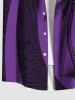Plus Size Coconut Tree Tropical Leaf Print Buttons Pocket Hawaii Shirt For Men -  