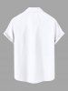Chemise à Capuche Teintée Tigre Lettre Arbre Noix de Coco Imprimés avec Poche de Grande Taille pour Homme - Blanc XL