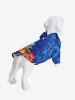 Pet's Floral Tropical Leaves Printd Hawaii Button Shirt -  