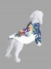 Pet's Colorful Coconut Tree Branch Leaves Print Hawaii Button Shirt -  