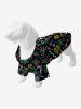 Pet's Neon Light Coconut Tree Pineapple Flamingo Star Print Hawaii Button Shirt -  