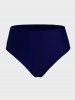 Maillot de Bain Tankini Asymétrique Panneau Vague de Mer Imprimée - Bleu 2XL