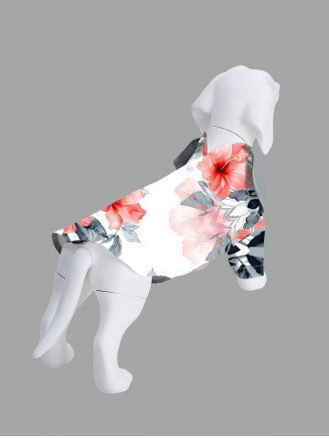 Tropical Leaf Hibiscus Flower Print Hawaii Dog and Owner Matching Outfits