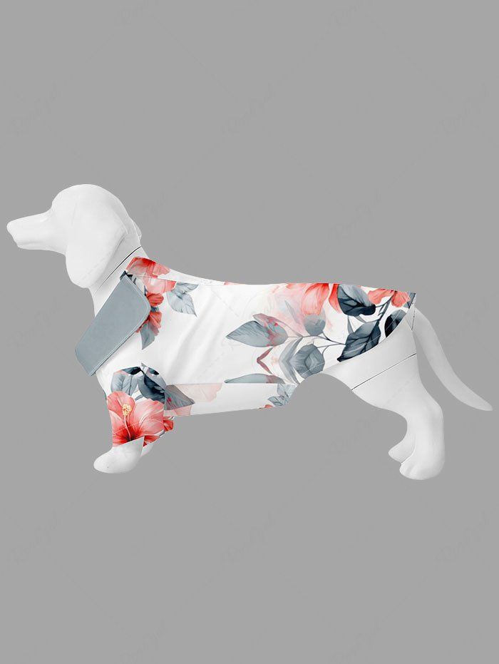 Unique Pet's Flowers Leaf Print Hawaii Shirt  